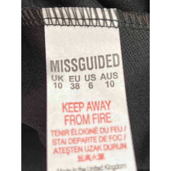 MISSGUIDED Faux Wrap Ruffle Hem and Sleeve Playsuit in Black Size 6 - Picture 6 of 7